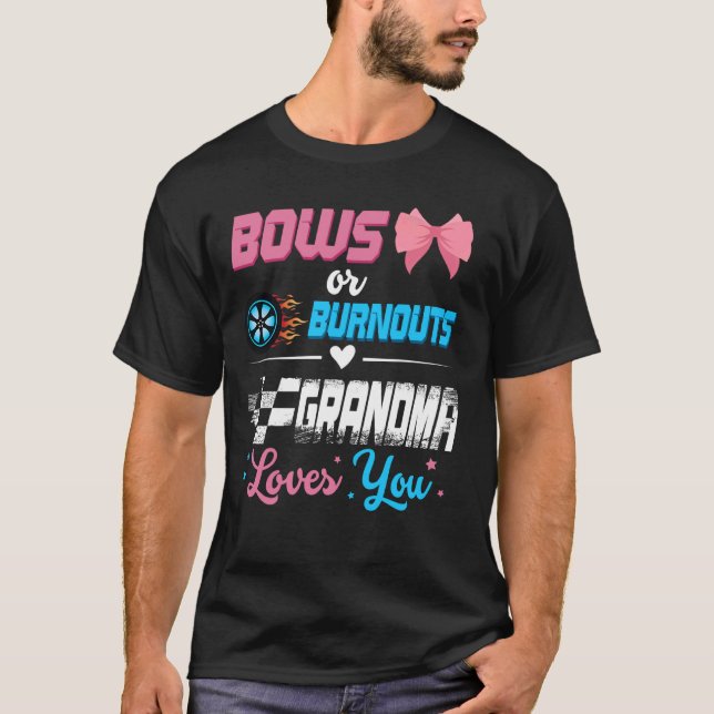 T-shirt Burnouts Ou Bows Sexe Révéler Faire-part de fête (Devant)