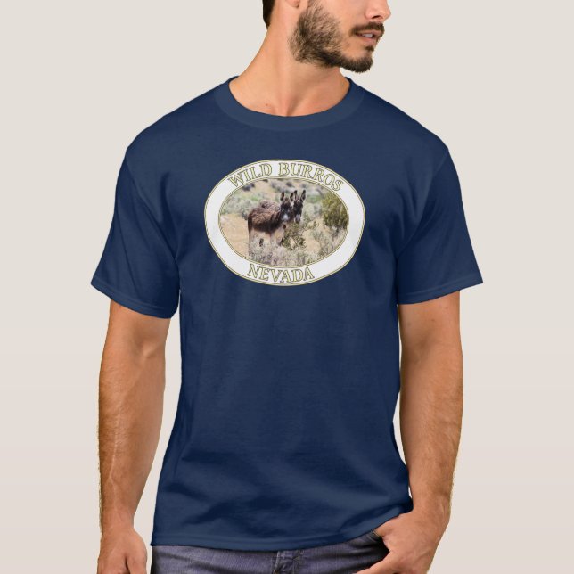 T-shirt Burros sauvages / ânes du Nevada (Devant)