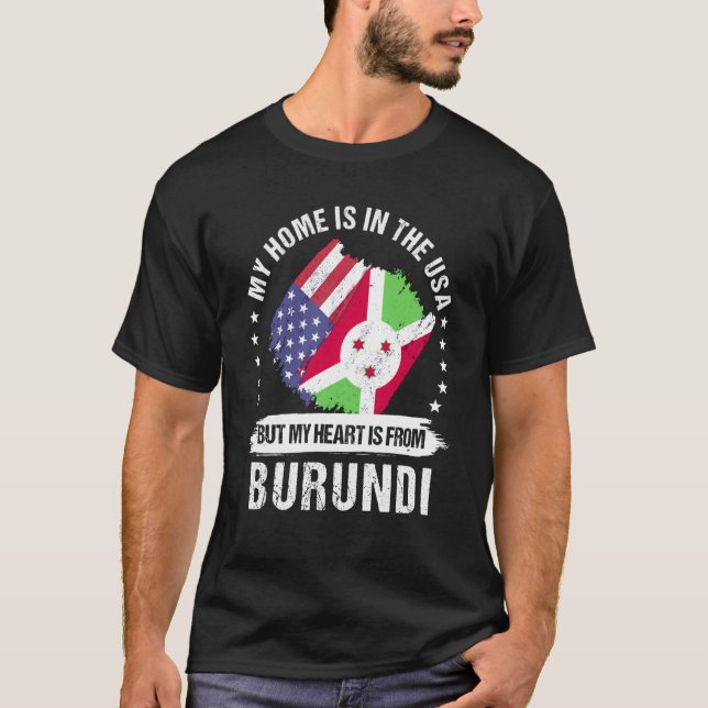 T-shirt Burundi American Patriot Grown Proud My Heart is f (Devant)