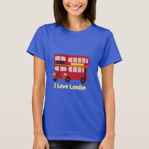T-shirt Bus rouge Londres à deux étages illustré