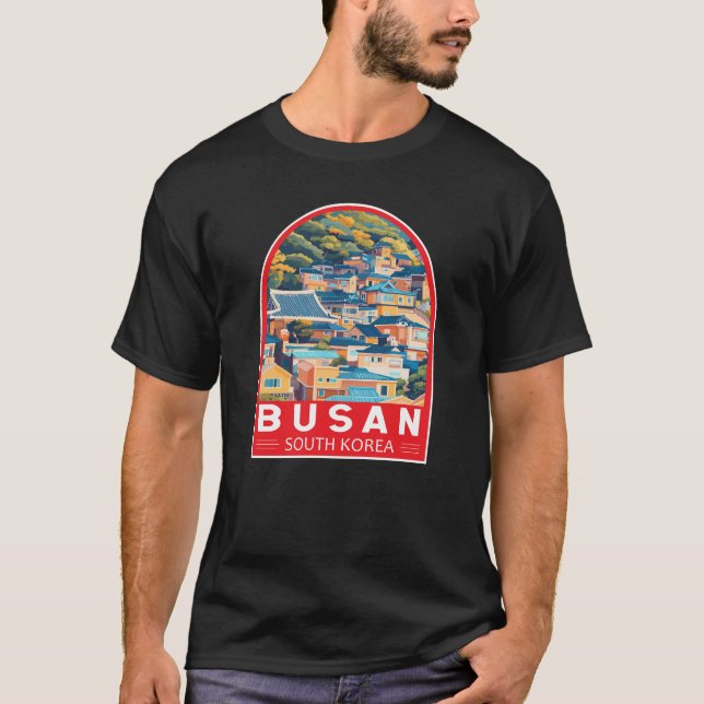 T-shirt Busan Corée du Sud Voyage Emblem (Devant)