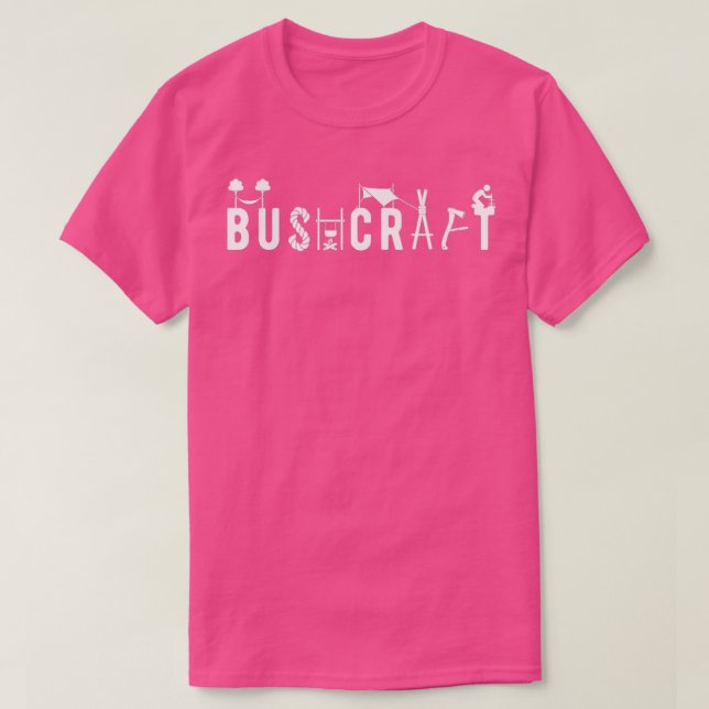 T-shirt Buscraft Wordart Hammock et Primitive Skills Cla (Design devant)