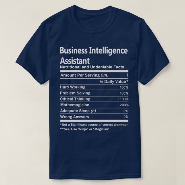 T-shirt Business Intelligence Assistant Facteurs nutrition (Design devant)