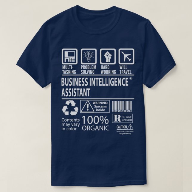 T-shirt Business Intelligence Assistant Multi-Tasking Cert (Design devant)