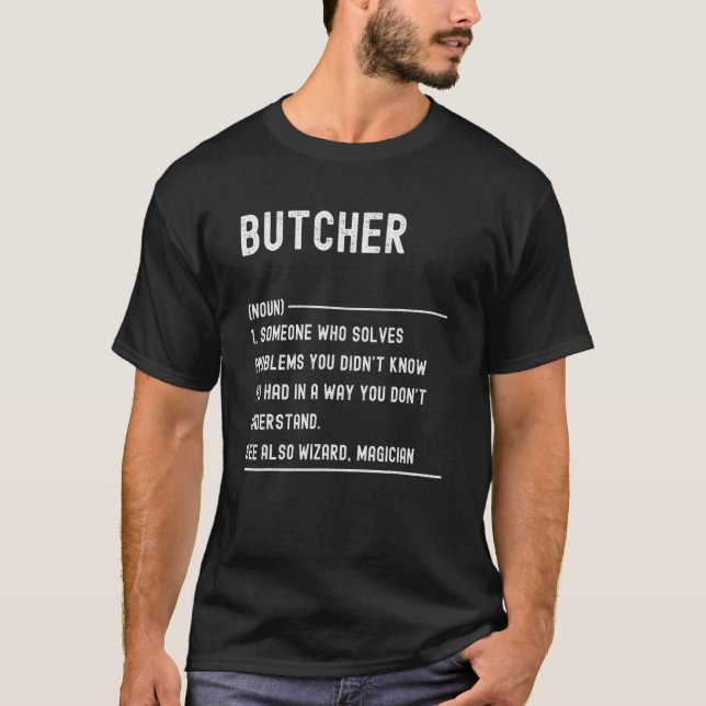 T-shirt Butcher Definition Shirts Funny Job Title (Devant)