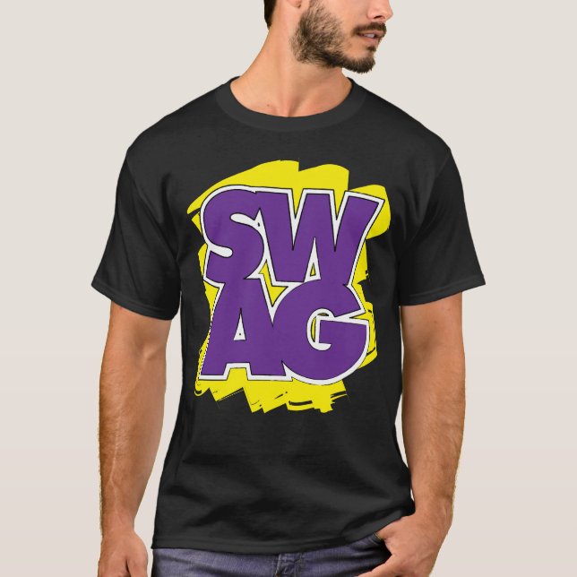 T-shirt BUTIN - pourpre et jaune (Devant)