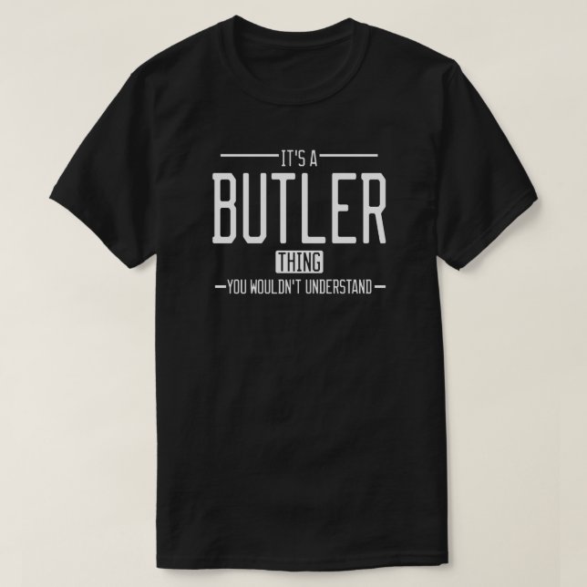T-shirt Butler drôle nom de famille drôle (Design devant)
