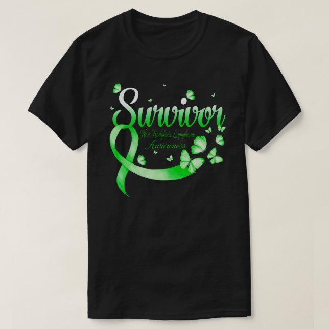 T-shirt Butterf de sensibilisation au lymphome de Survivor (Design devant)