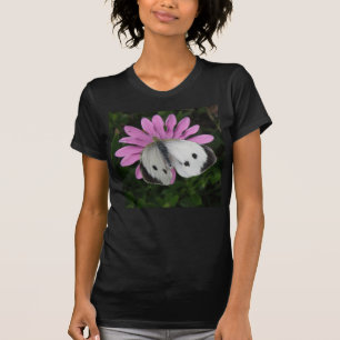 T-shirt Butterfly and Pink Flower Ladies T