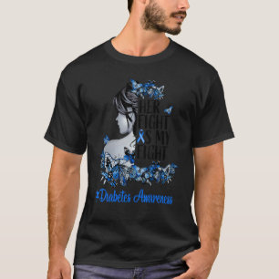 T-shirt Butterfly Bleu Femmes Type 1 Diabète Accordeur