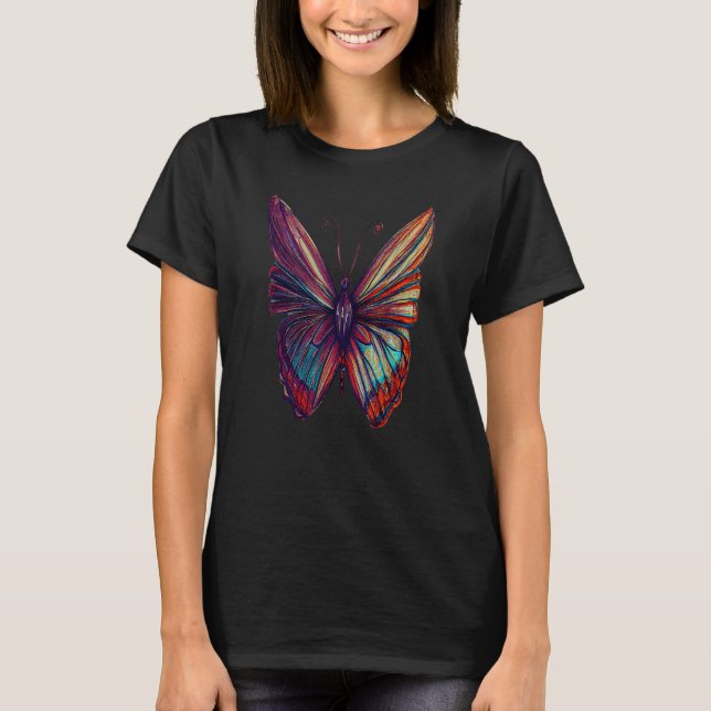 T-shirt Butterfly Garden Insect Pretty (Devant)