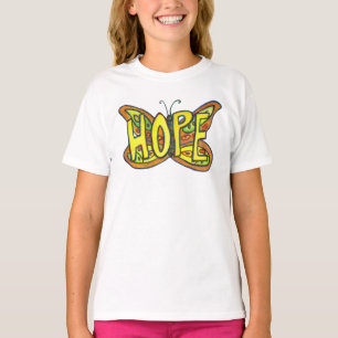 T-shirt Butterfly Hope Word Art Inspiration personnalisée