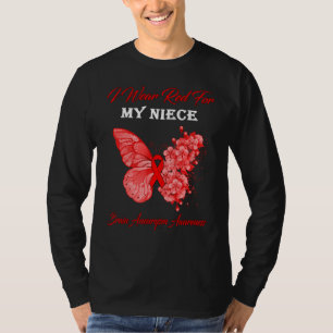 T-shirt Butterfly I Wear Red For My Niece Brain Aneurysm A