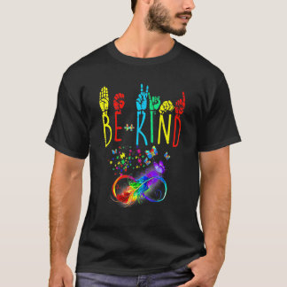T-shirt Butterfly Sign Language Butterfly Autism Be Kind