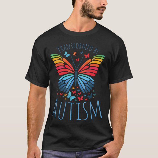 T-shirt Butterfly Spectrum - Transformed by Autism (Devant)