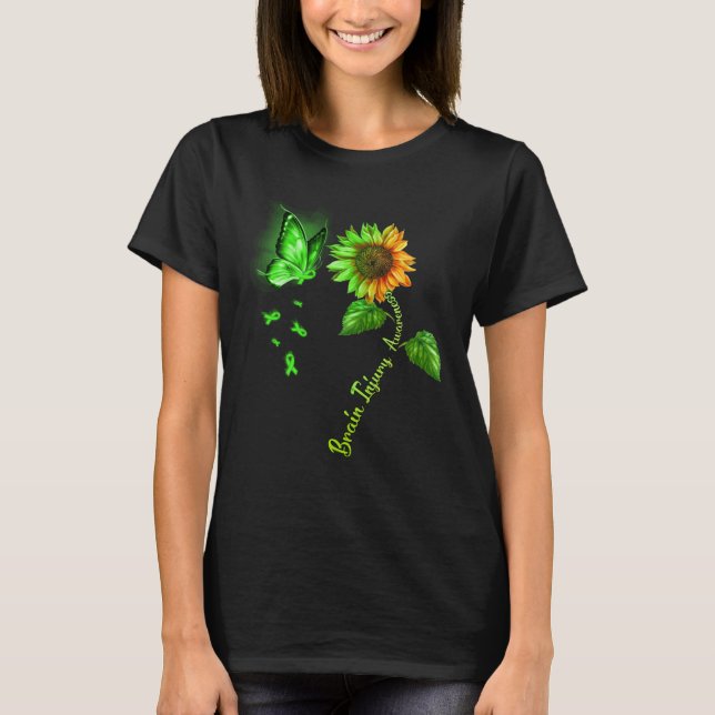 T-shirt Butterfly Sunflower Brain Injury Awareness (Devant)