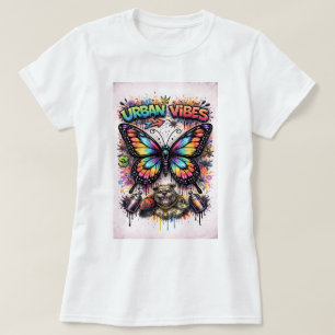 T-shirt Butterfly Tees Co. Chemise Papillon Graffiti 00478