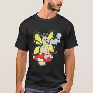 T-shirt Butterfly with Soap bubbles
