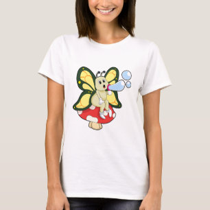 T-shirt Butterfly with Soap bubbles