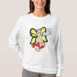 T-shirt Butterfly with Soap bubbles