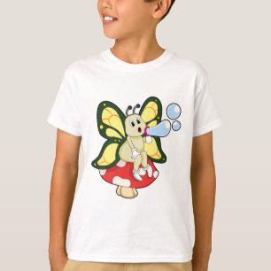 T-shirt Butterfly with Soap bubbles