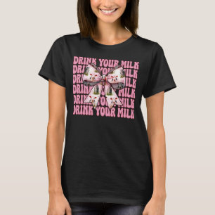 T-shirt Buvez Votre Lait Fermier Laitier Vache Élevage Lai