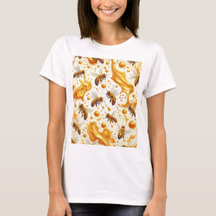 T-shirt Buzz & Drip – Seamless 8K Honey Bee Pattern with G