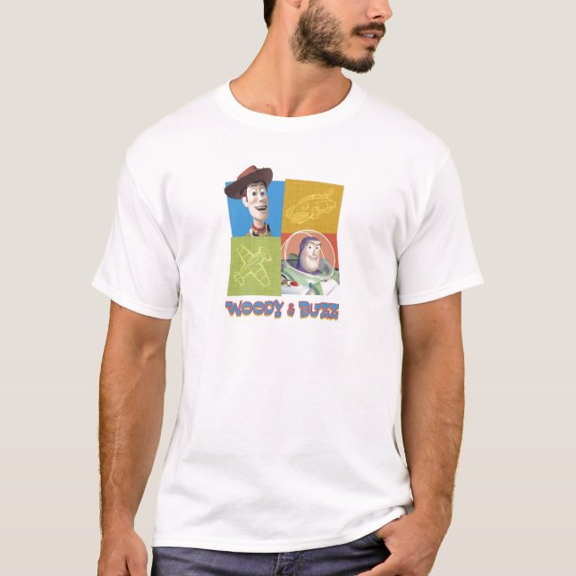 T-shirt Buzz Lightyear et le logo Woody de Toy Story (Devant)