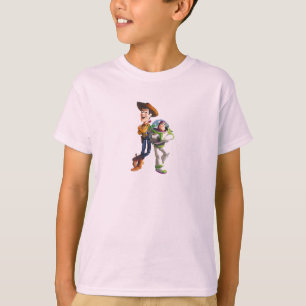 T-shirt Buzz Lightyear & Woody se tenant derrière