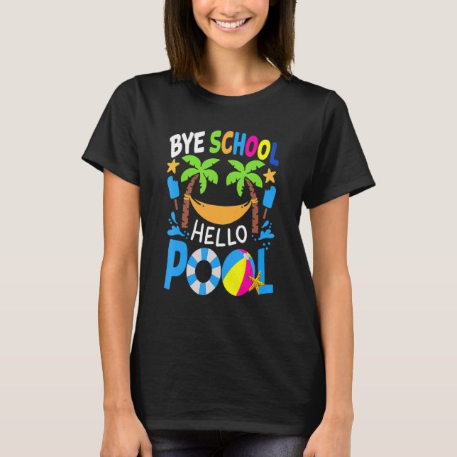 T-shirt Bye School Beach Ball Hammock (Devant)
