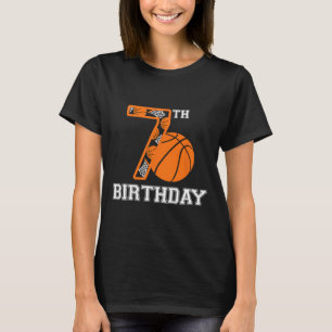 T-shirt Bysketbyll Anniversaire 7e Pour Enfants Garçons Fi