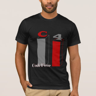 T-shirt C4 les boîtes, CodeFour numérote le rouge