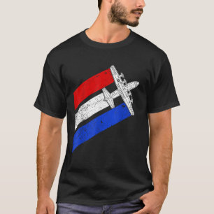 T-shirt C 130 Hercules Gunship USA Drapeau avion C130 4e