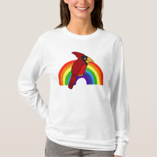 T-shirt C.A. chemise de cardinal et d'arc-en-ciel