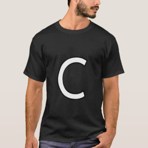 T-shirt C Alphabet lettre majuscule majuscule numéro majus