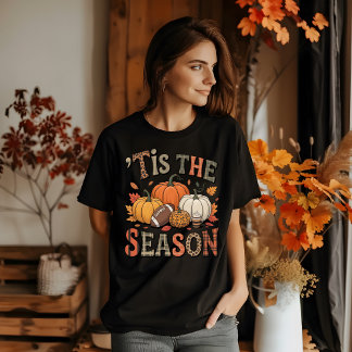 T-shirt C’EST LA SAISON Citrouilles Vintages et football