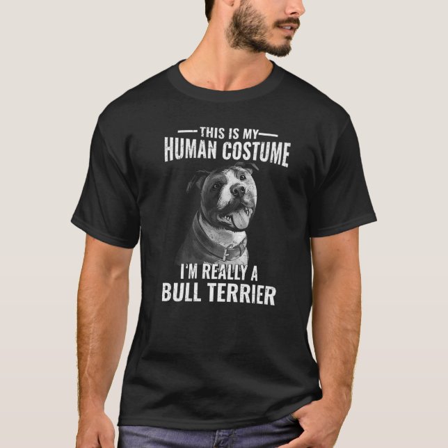 T-shirt C’est mon costume humain Je suis vraiment un Bull  (Devant)