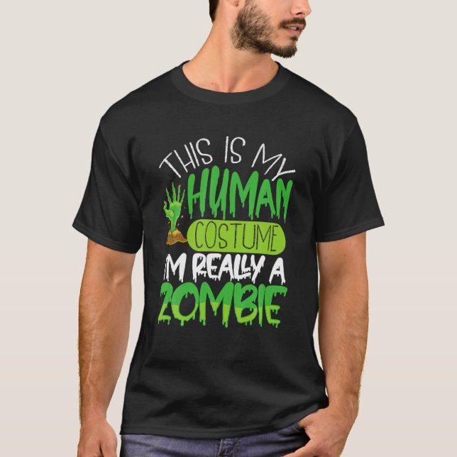 T-shirt C’Est Mon Costume Humain Je Suis Vraiment Un Essen (Devant)