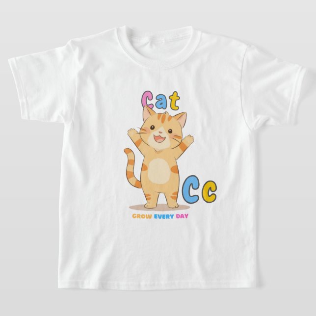 T-shirt "C est pour chat" Alphabet Tee - Croissance chaque (Poser)