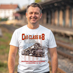 T-shirt C&O Classe H-8 Locomotive Allegheny - Drapeau amér