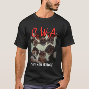 T-shirt C.W.A Chats avec Attitudes Gangster Rap Hip Hop Ch