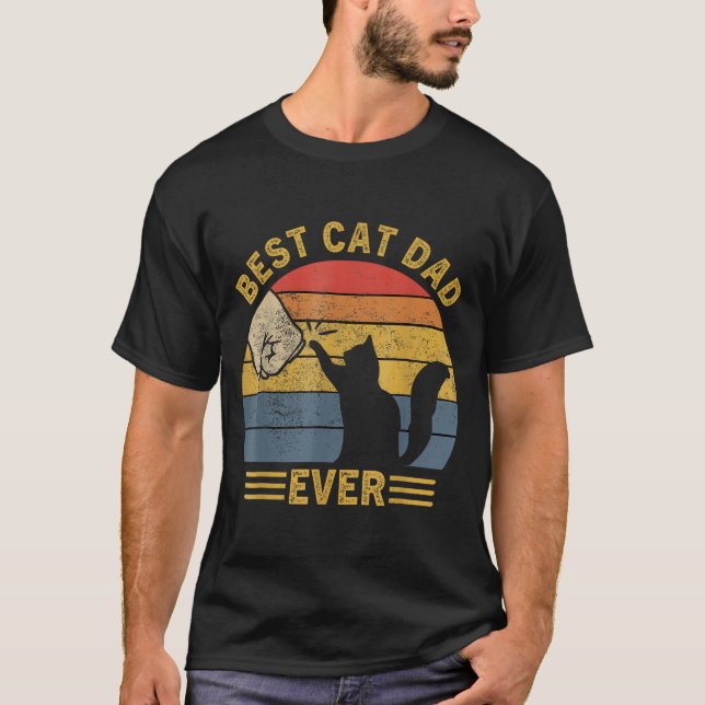 T-shirt Ca Men Cat Dad Ever Funny Cat Lover Gift  (Devant)