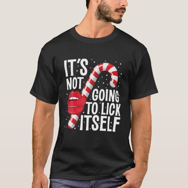 T-shirt Ça ne va pas se lick Sucre de canne de Noël (Devant)