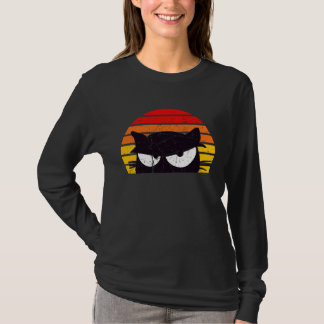 T-shirt Ça va bien chéri Mème Rétro Chat Minou Coucher de