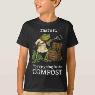 T-shirt Ça va dans le compost Frog Jardinage Drôle