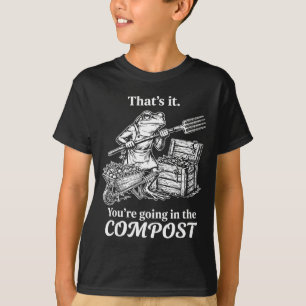 T-shirt Ça va dans le compost grenouille jardinage drôle