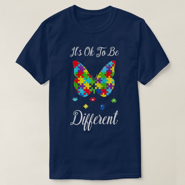 T-shirt Ça va d'être différent Puzzle papillon Autisme Aw (Design devant)