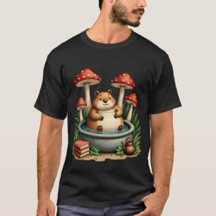 T-shirt Cabane de capybara dans un bain à remous Cottageco