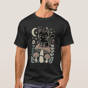 T-shirt Cabane de forêt de chats esthétique Cottagecore Fl