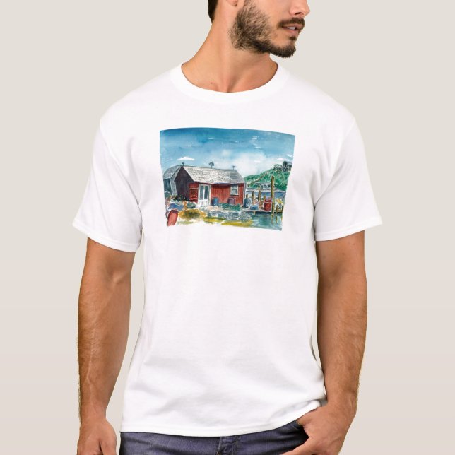 T-shirt cabane rouge chez Menemsha (Devant)